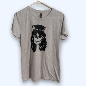 Next Level Apparel Slash Skeleton Graphic Tee Men Size XL Gray Band Shirt